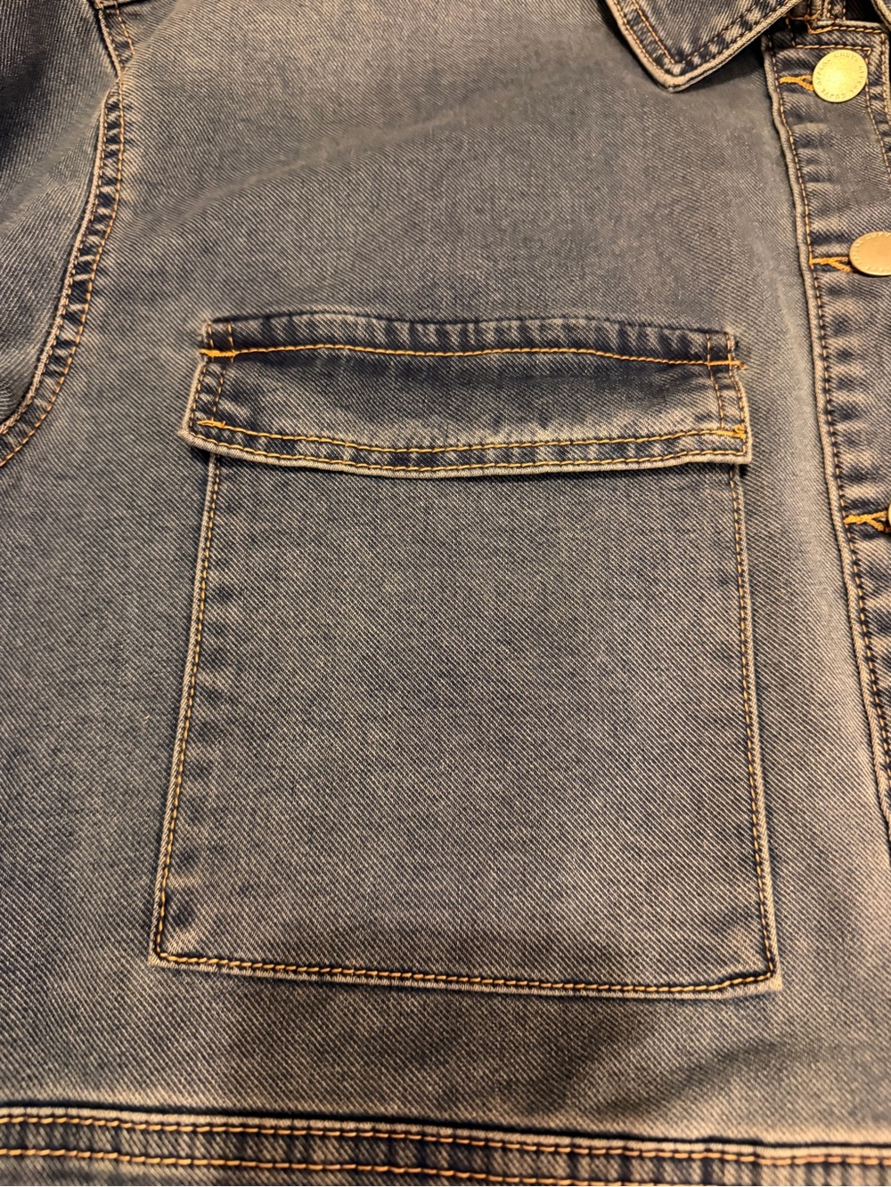 C/MEO Collective Boxy Cropped Denim Jacket in Mid Blue - Picture 10 of 16